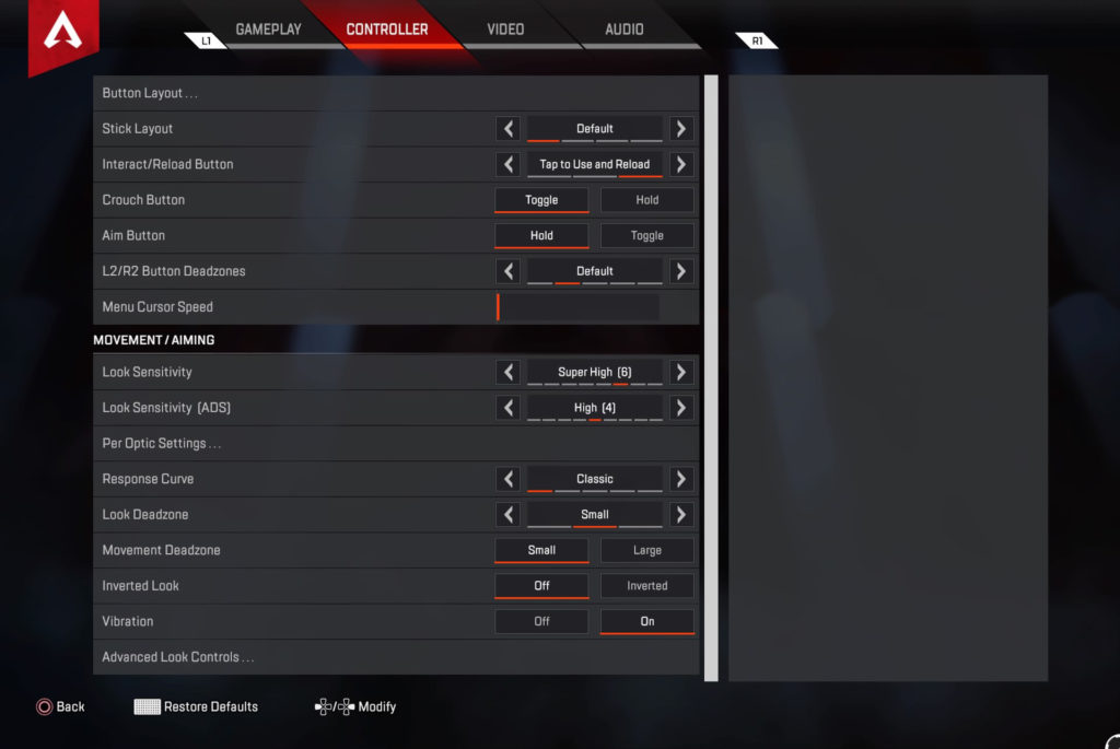 best controller settings for f1 2020